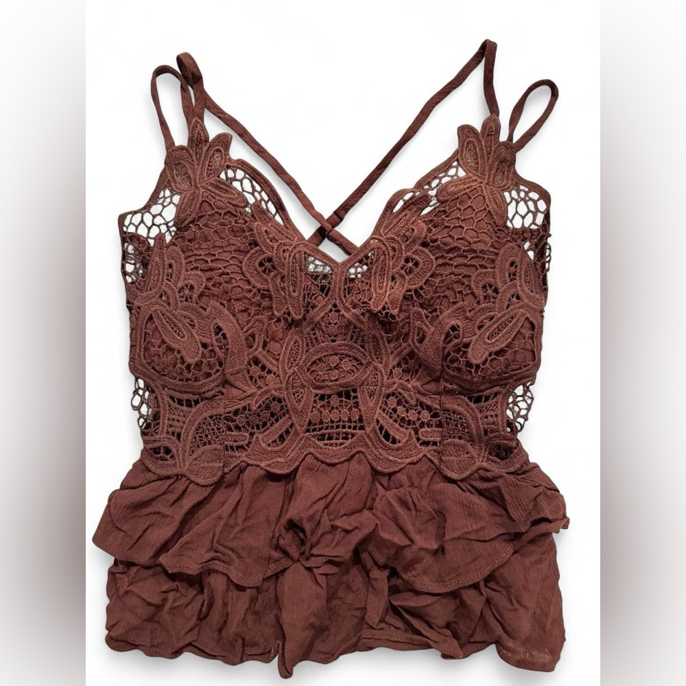 Brown‎ Lace Tank